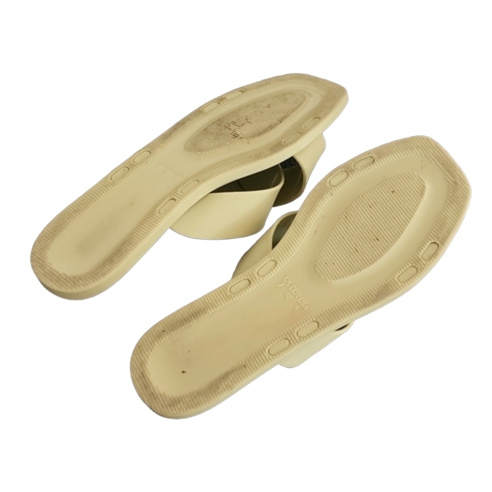 Y2K ROXONI Chartreuse Green Jelly Slides 40 9 Sandals Flexible Water Criss Cross - Picture 11 of 16